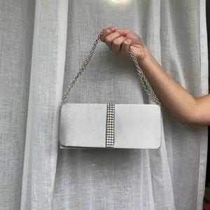 Silver dress up crossbody/shoulder bag/clutch